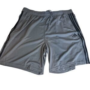 NWT Adidas Sport Shorts Men’s Gray XXL Basketball 3-Stripes Activewear 9" Inseam